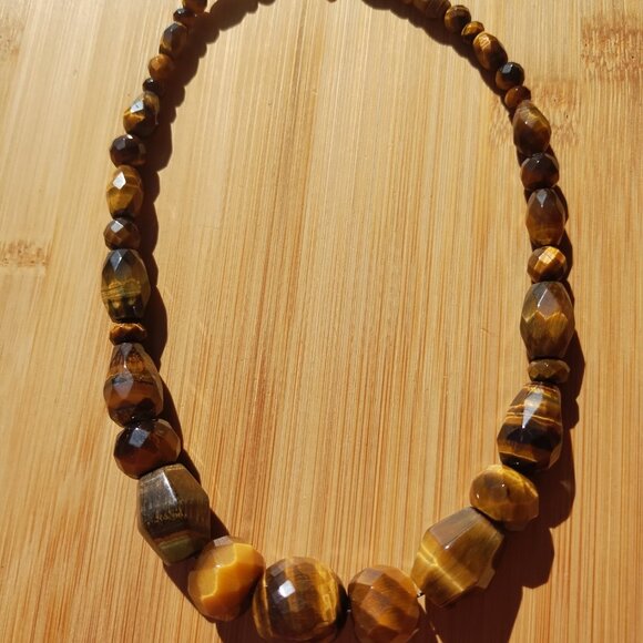 Jay King DTR mine finds Sterling Silver Tiger's Eye Graduated Bead Necklace. - Picture 4 of 4